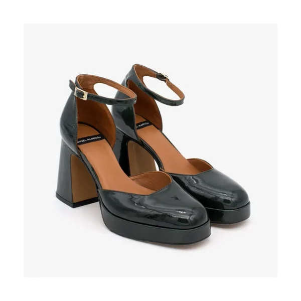 Ángel Alarcón Afra - Patent Leather Ankle Strap D Orsay With Block Heel And Platform Discount