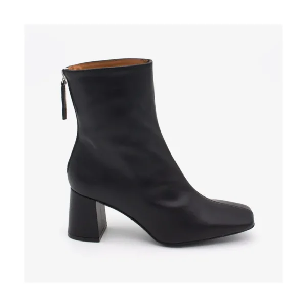 Ángel Alarcón Aland - Women S Square Toe Leather Booties, Wide Heel And Zip Outlet