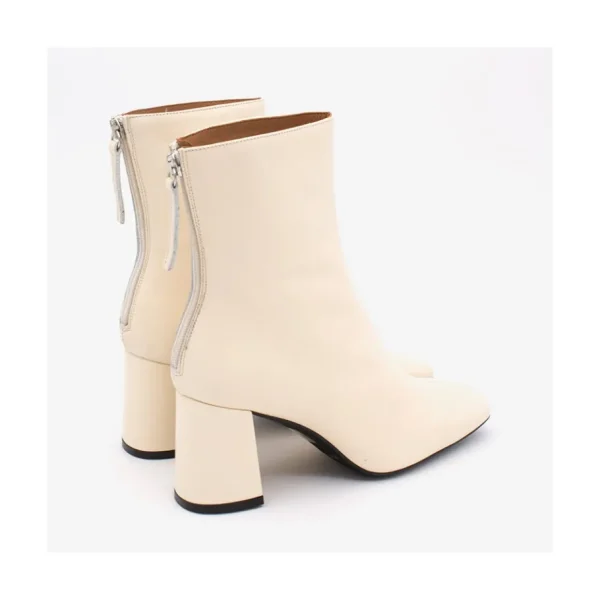 Ángel Alarcón Aland - Women S Square Toe Leather Booties, Wide Heel And Zip Discount