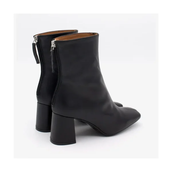 Ángel Alarcón Aland - Women S Square Toe Leather Booties, Wide Heel And Zip Outlet