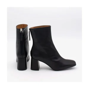 Ángel Alarcón Aland - Women S Square Toe Leather Booties, Wide Heel And Zip Outlet