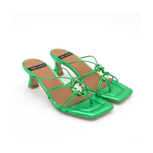 Ángel Alarcón Alexia - Metallized Leather Strappy Sandals With Padded Insole Fashion