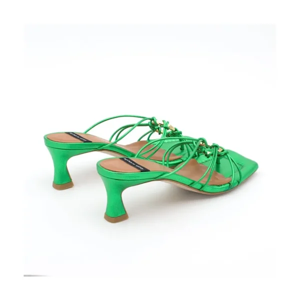 Ángel Alarcón Alexia - Metallized Leather Strappy Sandals With Padded Insole Fashion