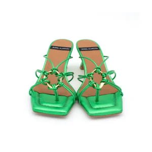 Ángel Alarcón Alexia - Metallized Leather Strappy Sandals With Padded Insole Fashion