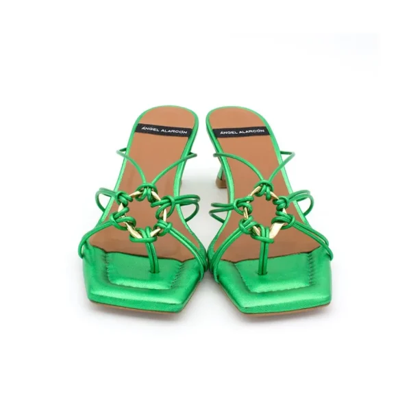 Ángel Alarcón Alexia - Metallized Leather Strappy Sandals With Padded Insole Fashion