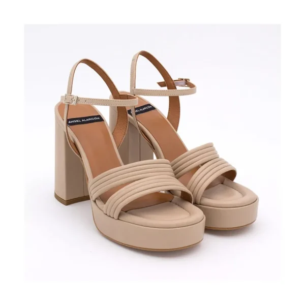 Ángel Alarcón Amber - Strap Leather Sandals With Block High Heel & Platform Sale