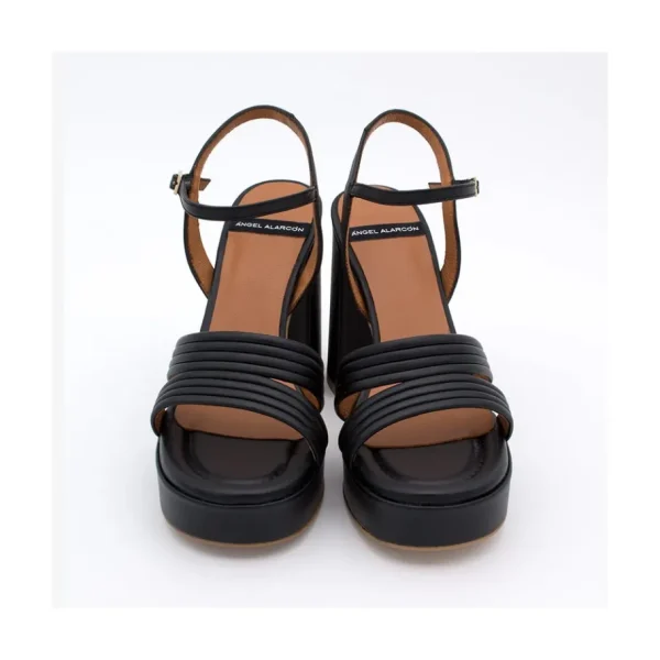Ángel Alarcón Amber - Strap Leather Sandals With Block High Heel & Platform Hot