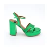 Ángel Alarcón Amber - Strap Metallized Leather Sandals With Block High Heel & Platform Best