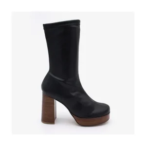 Ángel Alarcón Anderson - Women S Leather Ankle Boots With Wood High Heel & Platform Online