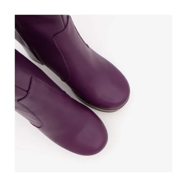 Ángel Alarcón Cadeo - Women S Leather Ankle Boots With Wood High Heel & Platform Fashion