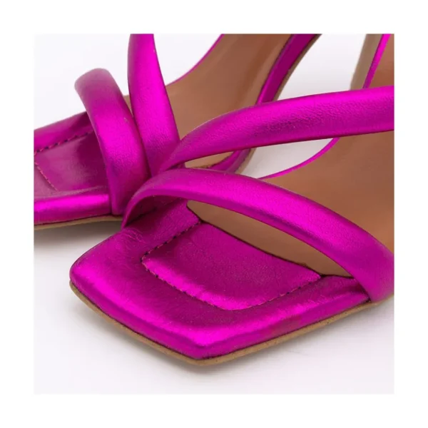 Ángel Alarcón Cameron - Metallized Padded Straps Sandals With High Heel Online