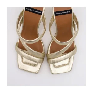 Ángel Alarcón Cameron - Metallized Padded Straps Sandals With High Heel Discount