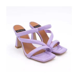 Ángel Alarcón Cameron - Shiny Leather Padded Straps Sandals With High Heel Online