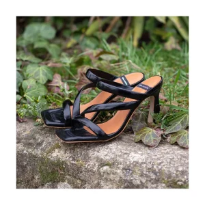 Ángel Alarcón Cameron - Shiny Leather Padded Straps Sandals With High Heel Outlet