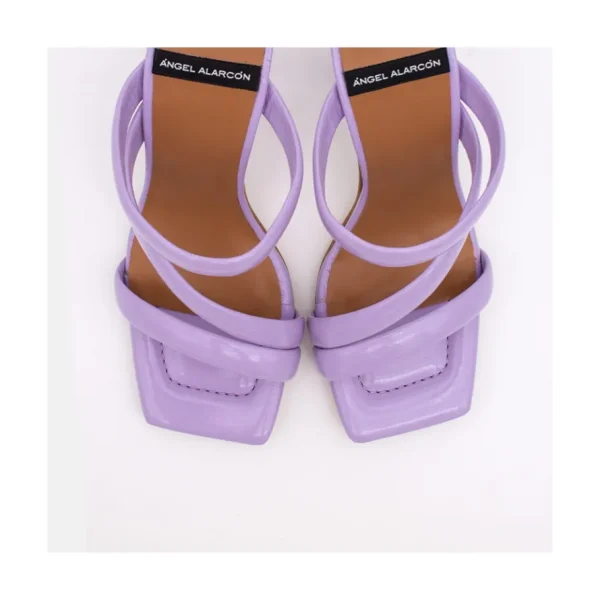 Ángel Alarcón Cameron - Shiny Leather Padded Straps Sandals With High Heel Online