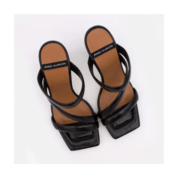 Ángel Alarcón Cameron - Shiny Leather Padded Straps Sandals With High Heel Outlet