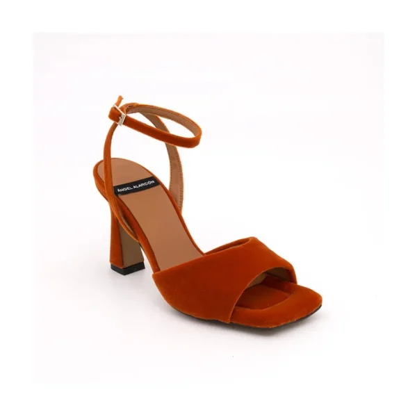 Ángel Alarcón Carine - Velvet Heeled Ankle Strap Sandals Fashion