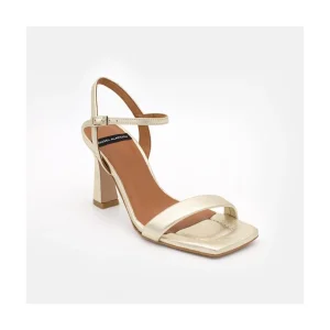 Ángel Alarcón Carole - Heeled Women S Metallized Leather Sandals Discount