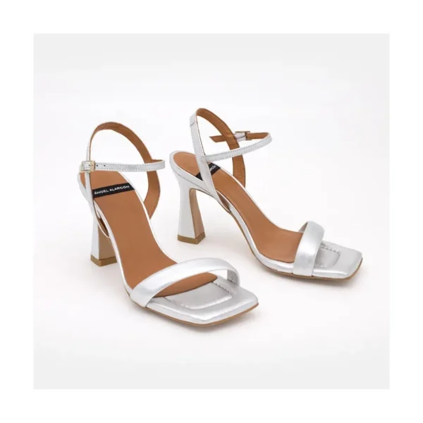 Ángel Alarcón Carole - Heeled Women S Metallized Leather Sandals Sale