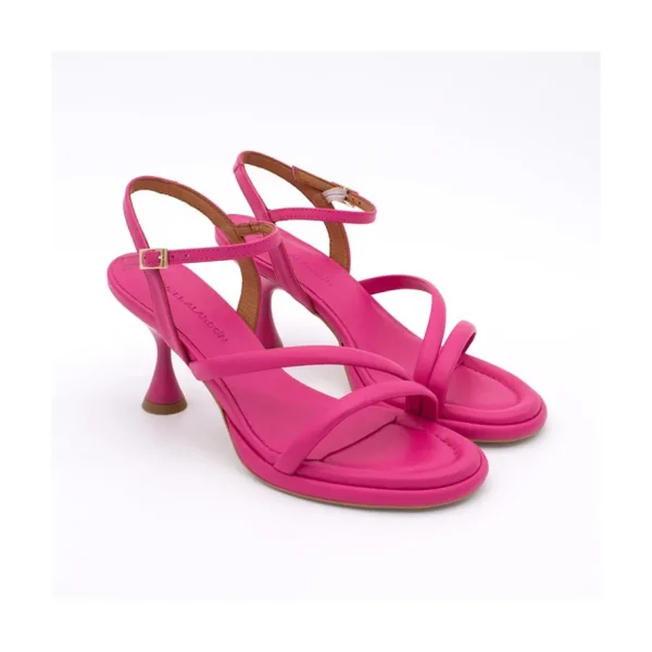 Ángel Alarcón Cathy - Leather Padded Sandals With Conical Heel Discount