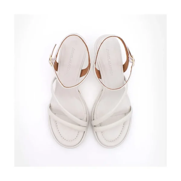 Ángel Alarcón Cathy - Leather Padded Sandals With Conical Heel Outlet