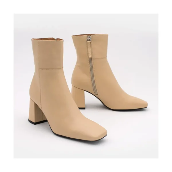 Ángel Alarcón Enya - Leather Ankle Boots With Block Heel Outlet