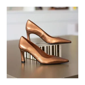 Ángel Alarcón Febe - Metallized Leather Stiletto With Medium Heel Sale