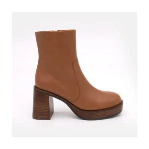 Ángel Alarcón Greta - Leather Ankle Boots With Wood Block Heel & Platform Outlet