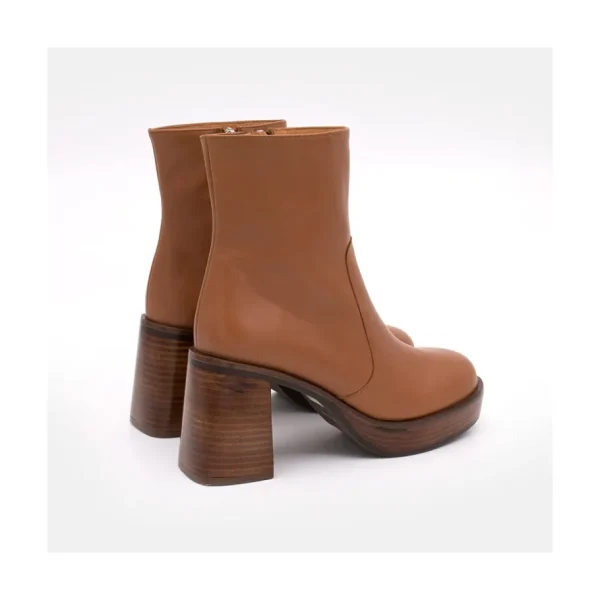 Ángel Alarcón Greta - Leather Ankle Boots With Wood Block Heel & Platform Outlet
