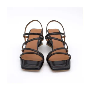 Ángel Alarcón Guillian - Leather Strappy Sandal With Triangular Heel Design. Sale