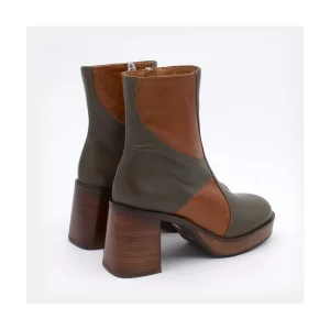 Ángel Alarcón Ingrid - Leather Ankle Boots With Wood Block Heel & Platform Online