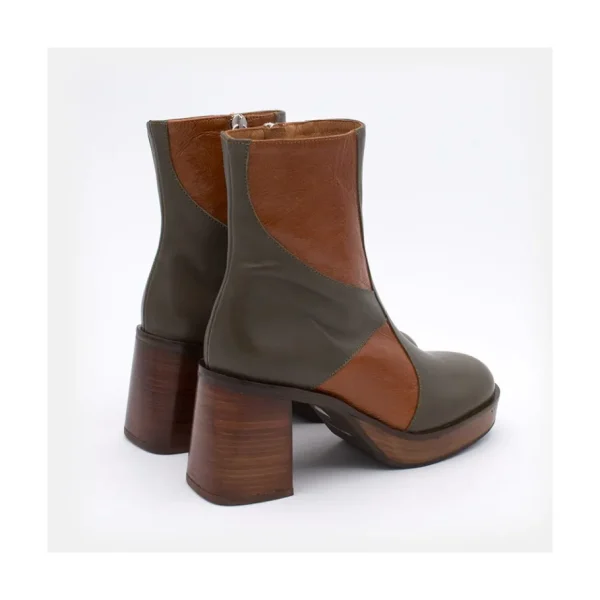 Ángel Alarcón Ingrid - Leather Ankle Boots With Wood Block Heel & Platform Online