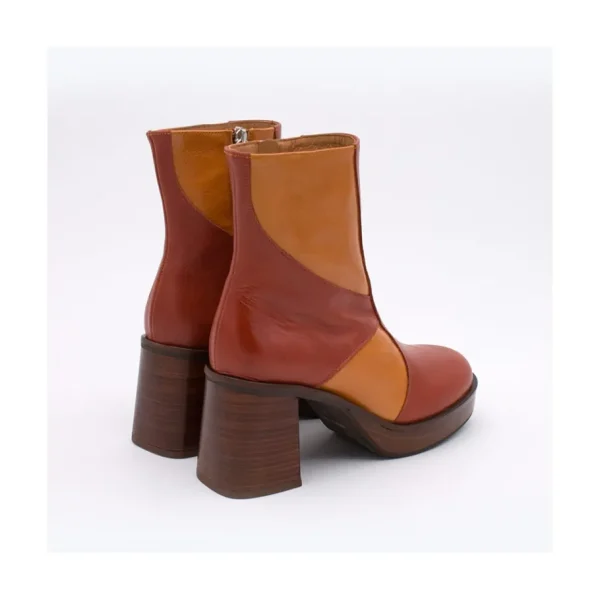 Ángel Alarcón Ingrid - Leather Ankle Boots With Wood Block Heel & Platform Hot