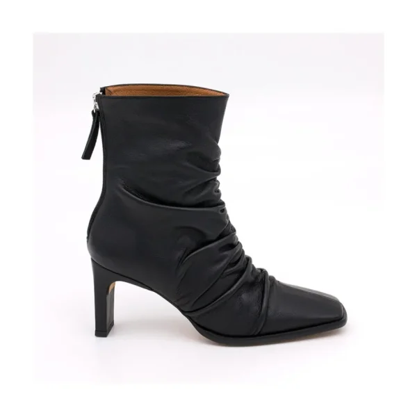 Ángel Alarcón Janet - Wrinkled Leather Heeled Ankle Boots Online