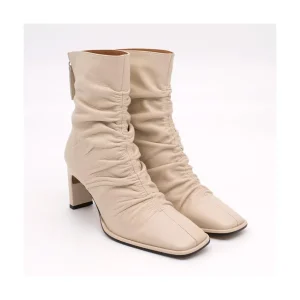 Ángel Alarcón Janet - Wrinkled Leather Heeled Ankle Boots Hot