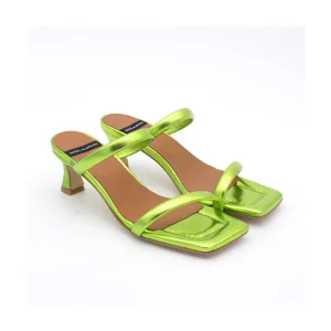 Ángel Alarcón Jeanette - Metallized Padded Leather Sandal Clearance