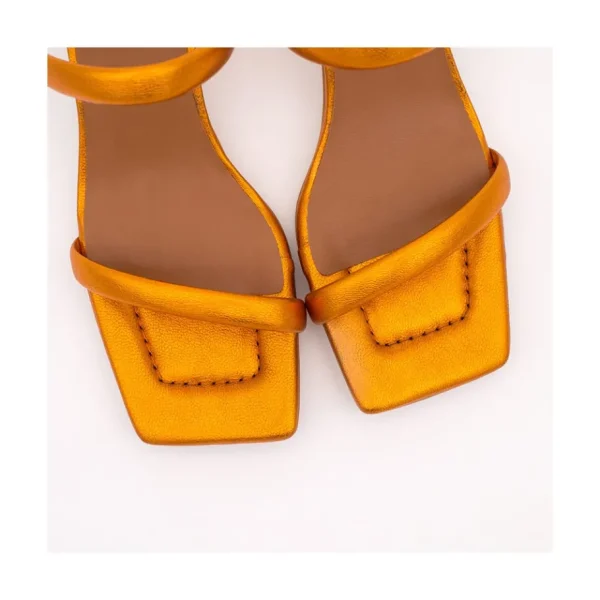 Ángel Alarcón Jeanette - Metallized Padded Leather Sandal Online