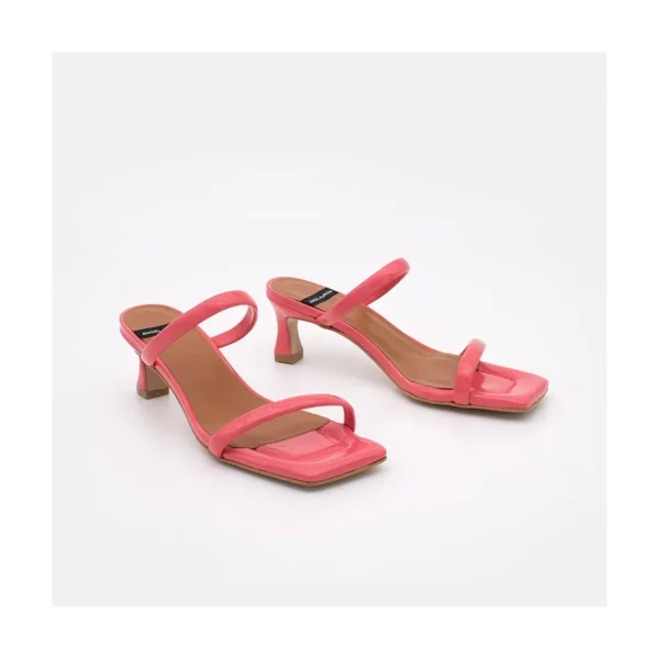 Ángel Alarcón Jeanette - Shiny Texturized Padded Leather Sandal Fashion