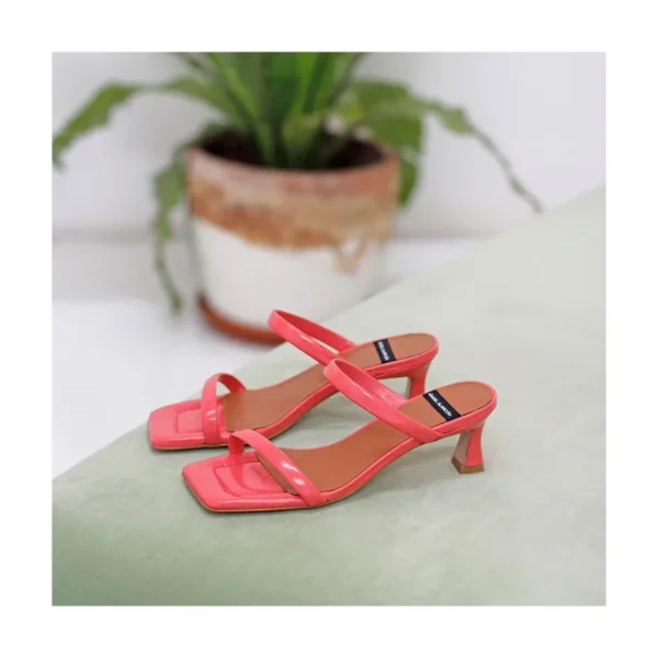 Ángel Alarcón Jeanette - Shiny Texturized Padded Leather Sandal Fashion