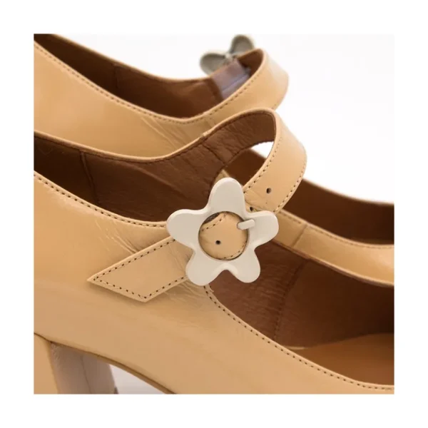 Ángel Alarcón Jett Flower - Shiny Leather Mary Jane Shoes With Flower Buckle Online