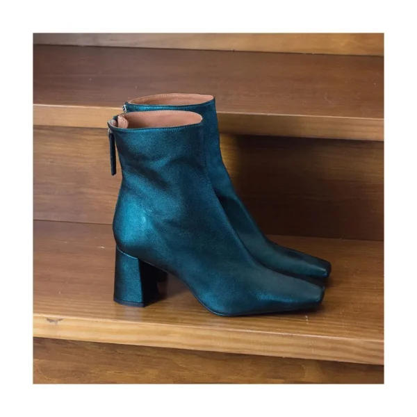 Ángel Alarcón Lauryn - Leather Ankle Boots With A Metallic Ornament Clearance