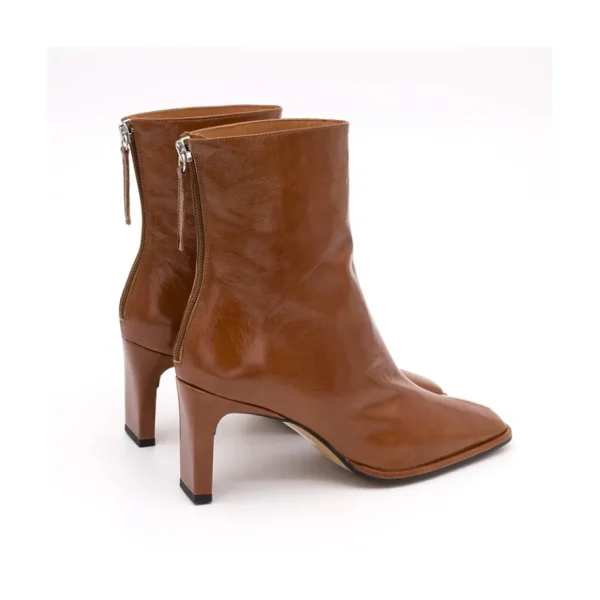 Ángel Alarcón Lauryn - Leather Ankle Boots With A Metallic Ornament Discount