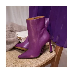 Ángel Alarcón Leire - Leather Pointed Toe High Heel Booties Online