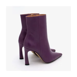 Ángel Alarcón Leire - Leather Pointed Toe High Heel Booties Online