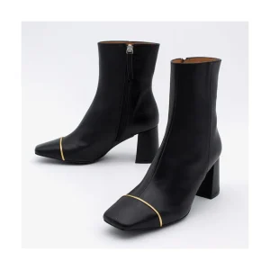 Ángel Alarcón Lesley - Heeled Leather Booties With Square Toe & Zipper Discount