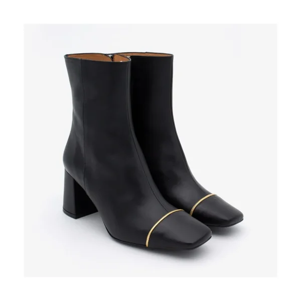 Ángel Alarcón Lesley - Heeled Leather Booties With Square Toe & Zipper Discount