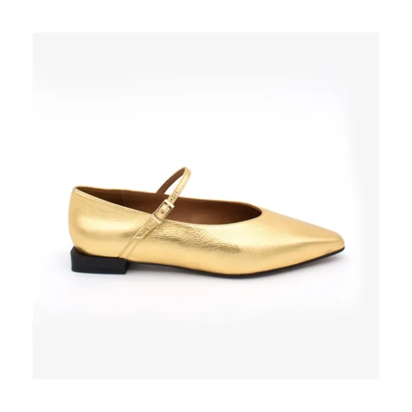 Ángel Alarcón Mab - Women S Mary Jane Metallized Leather Flat Fashion