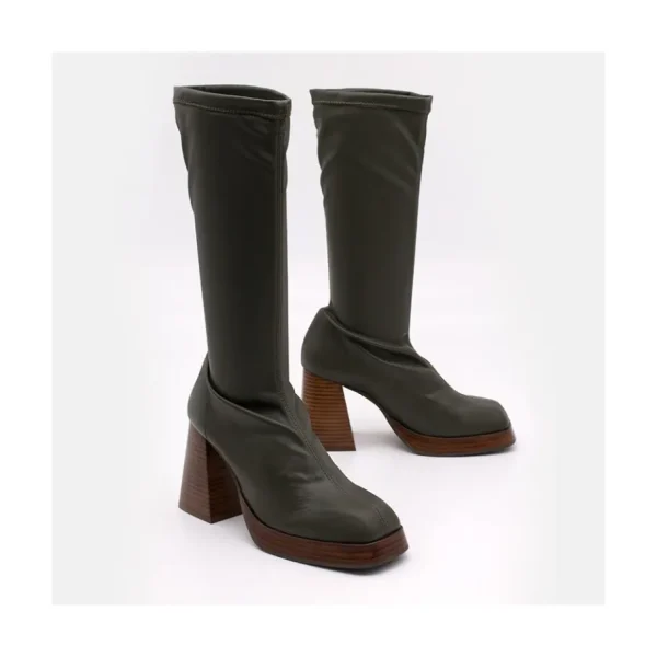 Ángel Alarcón Managua - Elastic Sock-Type Boots With High Geometric Heels Online