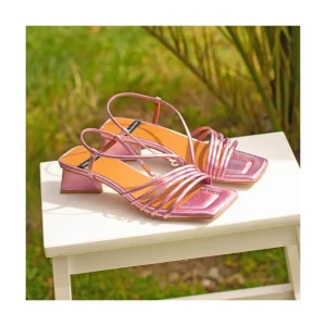 Ángel Alarcón Mazzy - Iridescence Strappy Sandal With Triangular Heel Design. Best