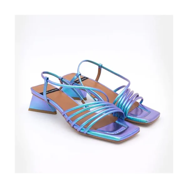 Ángel Alarcón Mazzy - Iridescence Strappy Sandal With Triangular Heel Design. Hot